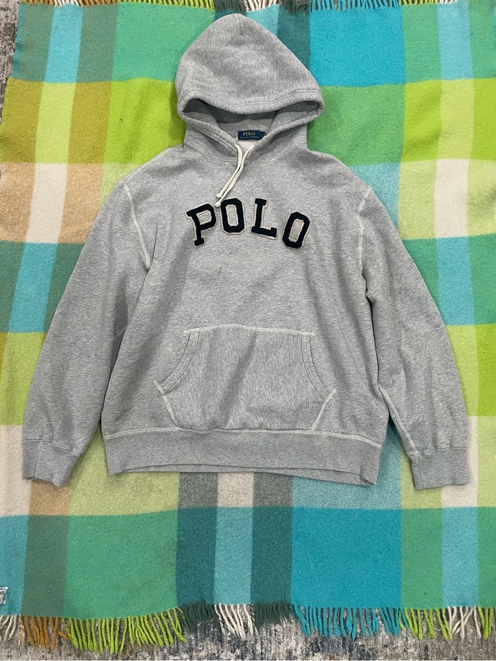 Polo Ralph Lauren Spellout Logo Grey Pullover Hoodie